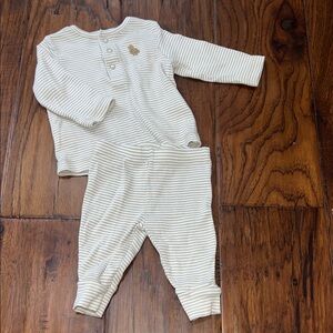 Carter's Cream and Tan Striped Baby Set